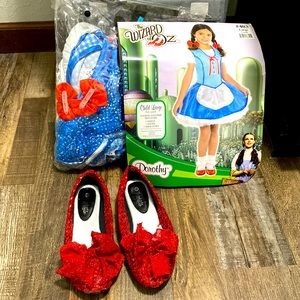Child Large Wizard of Oz costume with ruby slippers sz 4Y